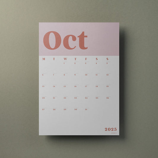 Wall Calendar Sheets, A3 Size, Pink 2025-2026