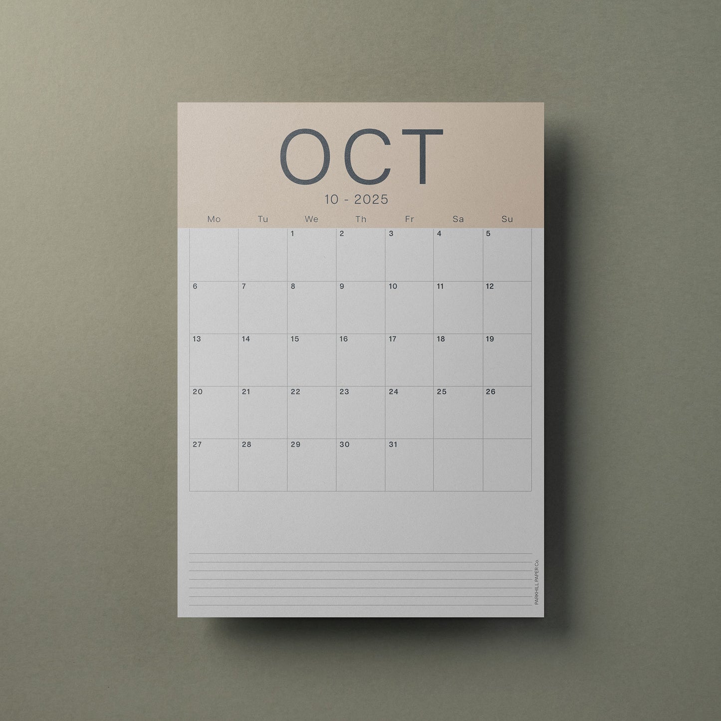 A3 Calendar Sheets – Coastal Colours, Monthly Planner, 2025–2026, Individual Pages