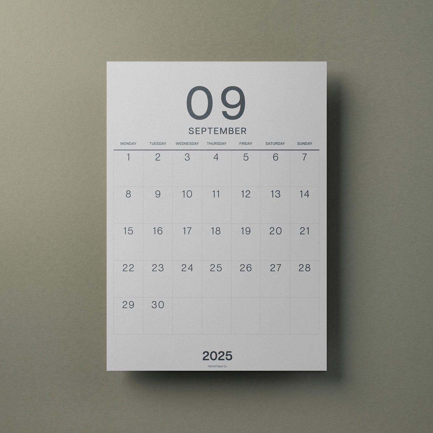 A3 Calendar Sheets, Large Numbers, Monthly Planner, Monday Start