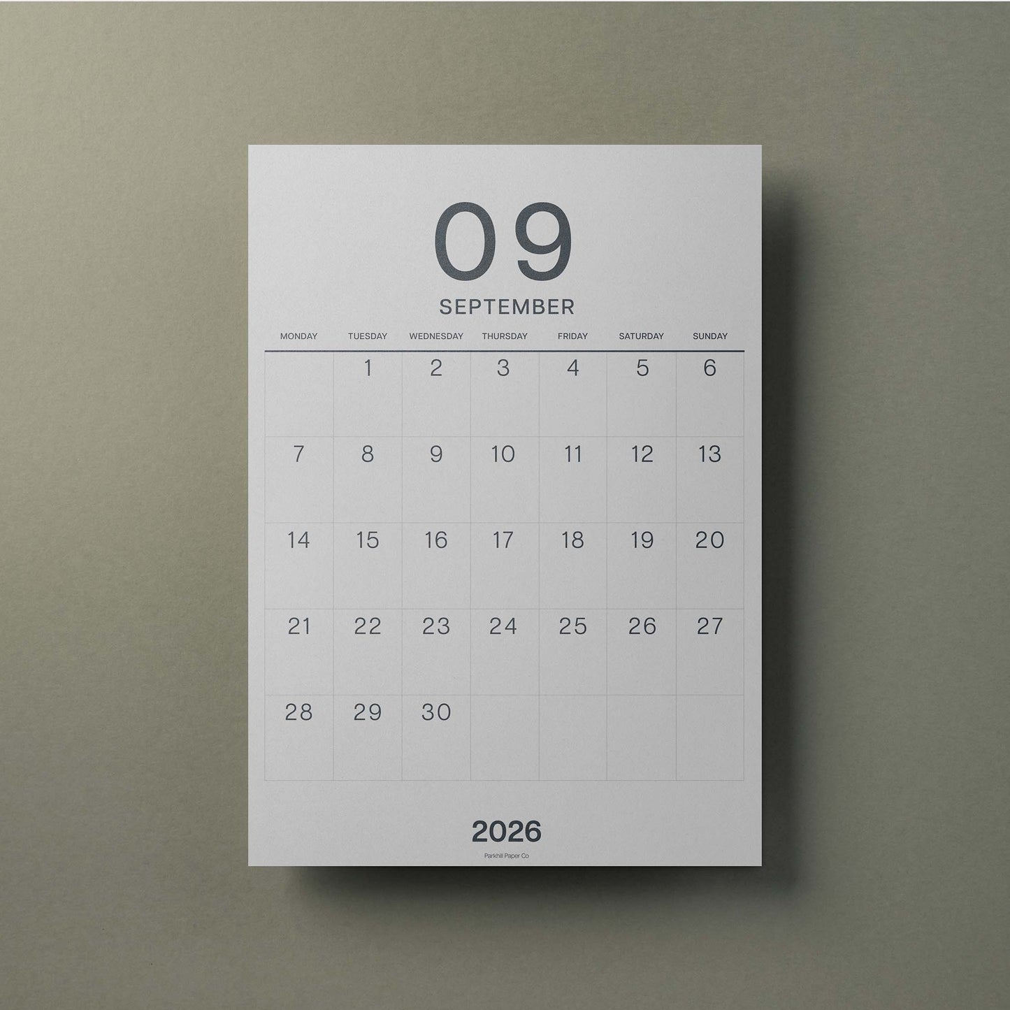 A3 Calendar Sheets, Large Numbers, Monthly Planner, Monday Start