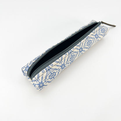Blue Tile Slim Pencil Case
