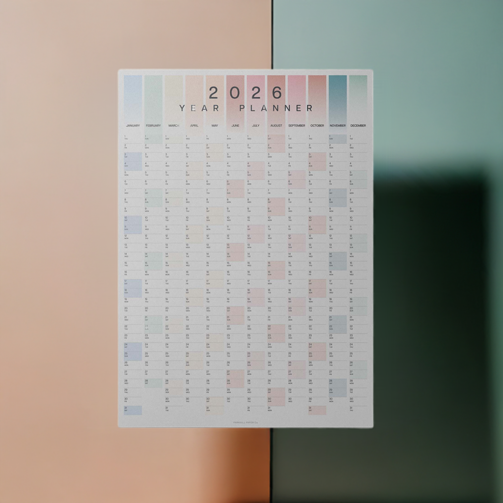 2026 Coastal Colours Wall Planner, A2 Size